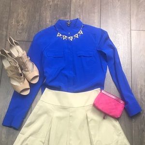 {Ann Taylor} Royal Blue Silk Blouse 2